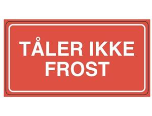 Varseletikett "TÅLER IKKE FROST"  (500) 110 x 55 mm 