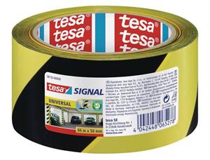 Varseltape TESA 58133 Gul/Sort 50mm x66m Advarseltape | Gulvmerkingstape 