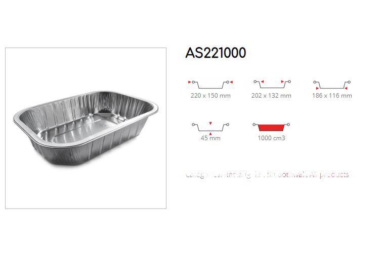 9432457 Contital F0125COP Aluminiumsform Smoothwall 220x150 mm 1000 cm3 | (300 stk) | AS221000