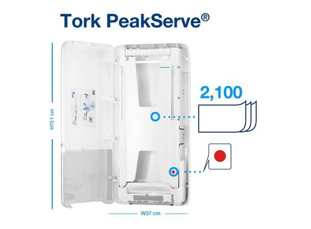 Dispenser TORK PeakServe H5 hvit 