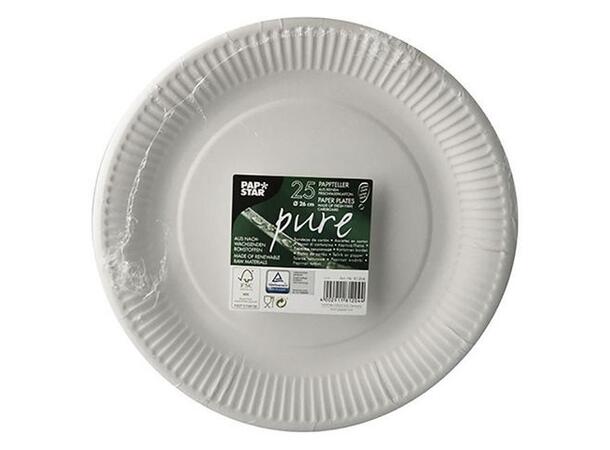 Engangstallerken PURE 26cm (25) Miljøvennlig 