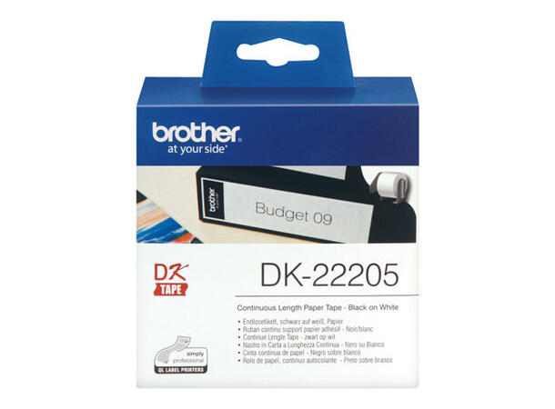 Etikett Brother QL 62x30mm 48 meter etikettrull i løpende lengde til Brother 