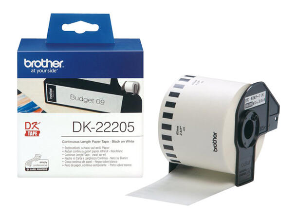 Etikett Brother QL 62x30mm 48 meter etikettrull i løpende lengde til Brother 