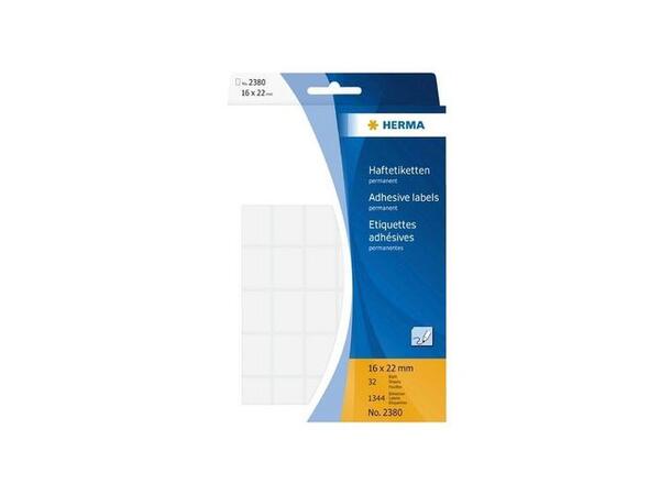 Etikett HERMA manuell 16x22mm hvit(1344) 