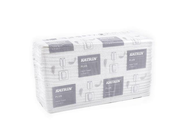 257983 Katrin 92512 Falsede håndklær KATRIN Plus C-fold 2L (1600 ark - 16 pk à 100 ark)