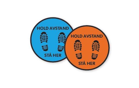 9431128  6666-04 Gulvdekal Hold Avstand rund Ø30cm ORANGE Pakke à 10 stk. | Gulvmerke | COVID