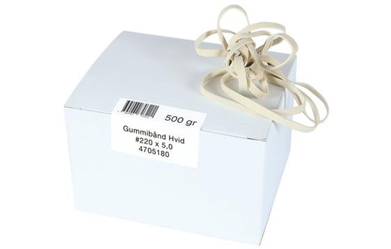 138735  4705180 Gummistrikk SIAM nr 220/4 hvit (155) Gummistrikk