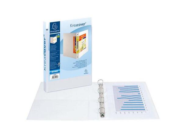 Innstikkperm EXACOMPTA A4+ 40/64mm 4ring Hvit | D-Ring 