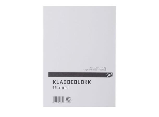Kladdeblokk EMO A5 60g 100s ulinjert Skrivebok/notatblokk 