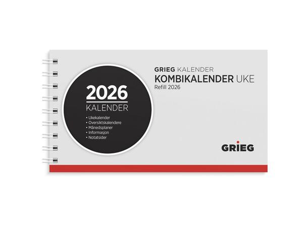 Kombikalender GRIEG 2026 spiral Kombikalender Ukekalender Spiralisert 