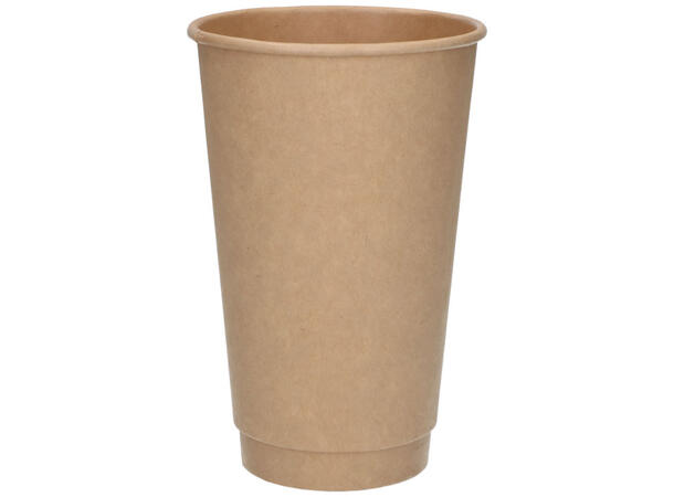 Pappkopp Double Wall 48 cl (16oz) Brune pappkopper med dobbelvegg (400stk) 
