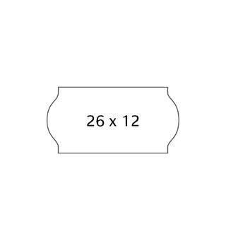Prisetikett AVERY 26x12mm hvit (10) til 1 linjers prismaskin, per. lim