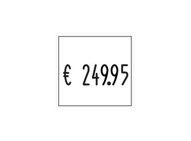 Prismaskin med 1 linje/7 tegn 29x28mm XL Contact Premium pristang | 7 siffer 