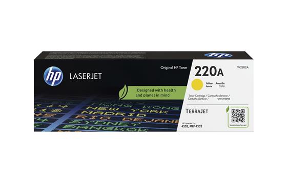 9442687 HP W2202A Toner HP 220A gul LaserJetPro 4202dn Inntil 1 800 sider