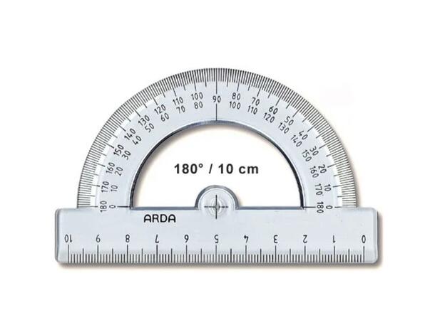 Transportør med linjal 10 cm 