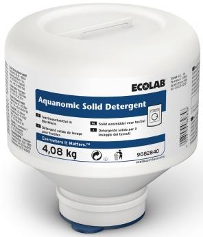 135912 ECOLAB 9082860 T&#248;yvask Aquanomic Solid Detergent 4,08kg Konsentrert alkalisk, tekstilvaskemiddel