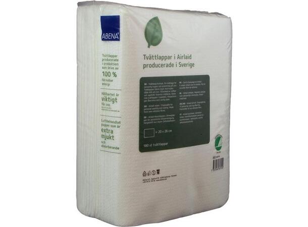 Vaskeklut ABENA airlaid 1L 20x26cm (180) Tekstilliknende og svært myk vaskeklut 