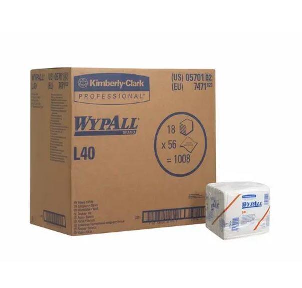 9444345 Kimberly-Clark  Vaskeklut WYPALL L40 33x31,5cm | 18 pakker &#224; 56 ark