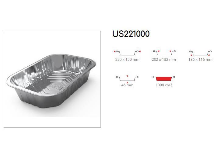 9432458 Contital F0264US Aluminiumsform UltraSmoothwall 220x150mm 1000 cm3 | (330 stk) | US221000-801