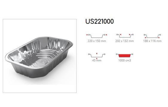 9432458 Contital F0264US Aluminiumsform UltraSmoothwall 220x150mm 1000 cm3 | (330 stk) | US221000-801