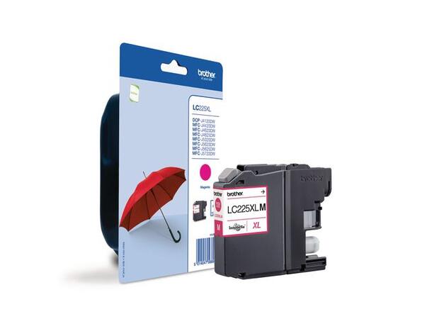 Blekk BROTHER LC225XLM Magenta/Rød Magenta/Rød XL-blekkpatron 