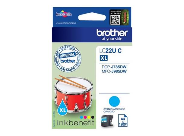 Blekk BROTHER LC22UBK Cyan/Blå for DCPJ785DW 