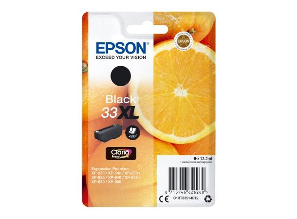 Blekk EPSON 33XL C13T33514022 sort Blekkpatron | Sort 