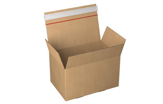 9444453  2880006 E-handelseske med selvklebende tape 284 x 184 x 167 mm | brun bølgepapp B/B