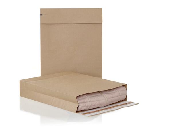 E-handelspose papir med dobbel limstripe 450x350x80+100mm| 120gr brun kraft (200) 