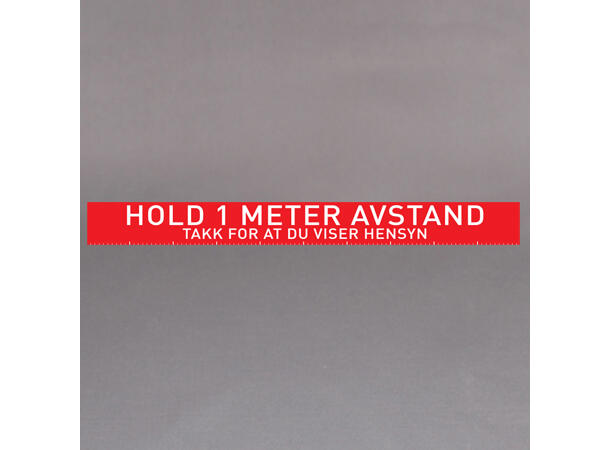 Gulvmarkering "Hold 1 meter Avstand" 10cm x 100cm | COVID | Rød/hvit 