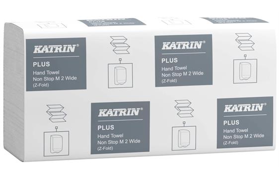 9446361 Katrin 100576 Katrin Plus papirhåndklær Non Stop M2 15 pk á 160 ark | Z-Fold