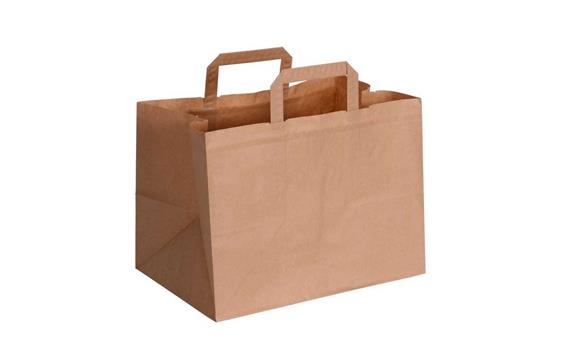 9429313   Papirpose med flate håndtak 320x160x250 80 brun kraft - nøytral (250 stk)