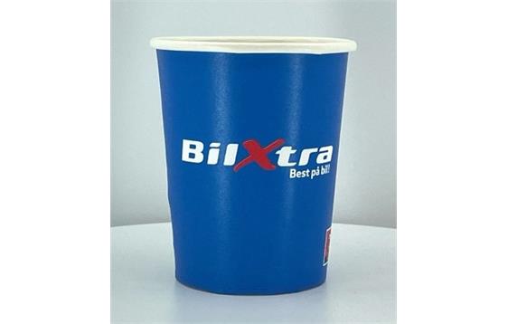 9444983  20204433 Pappbeger 8oz Single Wall hotcup m trykk &quot;Bilextra&quot;