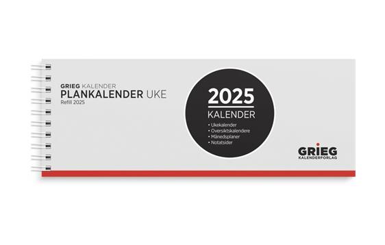 285241 Grieg kalender 98417025 Plankalender GRIEG 2025 spiral Ukekalender | Refill | Spiral