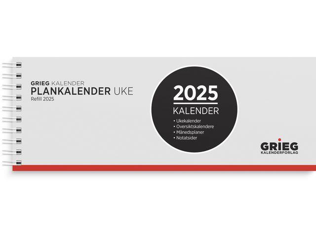 285241 Grieg kalender 98417025 Plankalender GRIEG 2025 spiral Ukekalender | Refill | Spiral