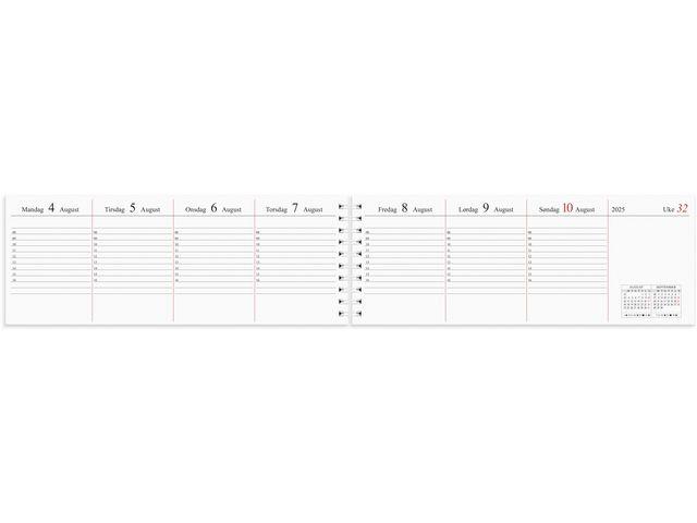 285241 Grieg kalender 98417025 Plankalender GRIEG 2025 spiral Ukekalender | Refill | Spiral