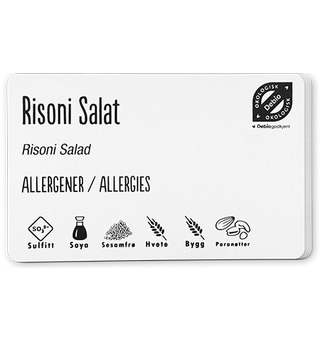 Plastkort - hvite standard, 0,76mm Hvite kort til matvare og allergimerking