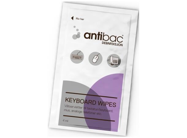 Rens ANTIBAC tastatur våtservietter (80) Antibac vårservietter for tastatur 