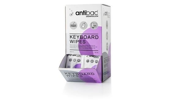 131589 Antibac 603025 Rens ANTIBAC tastatur våtservietter (80) Antibac vårservietter for tastatur