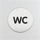 9437791  Stålskilt rundt m/pictogram WC Ø83mm