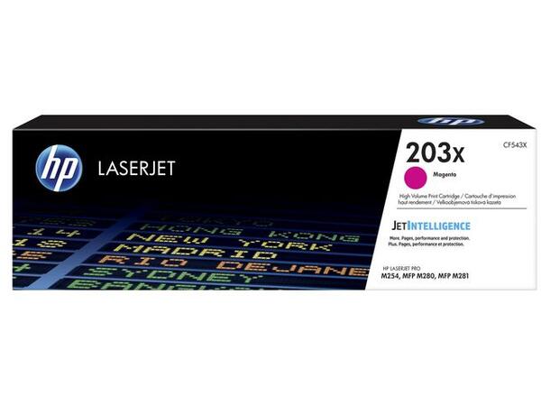 Toner HP CF543X 203X 2.5K Magenta HP Original | Rød | CF543X 