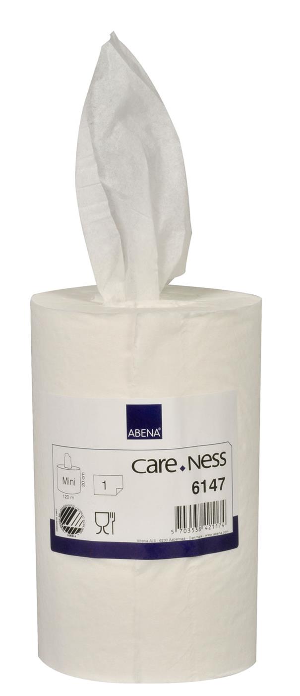 9435027 Abena 6147 T&#248;rkerull ABENA Care-Ness Excellent Mini 1-lag | 120m x 20 cm | hvit 100% nyfiber