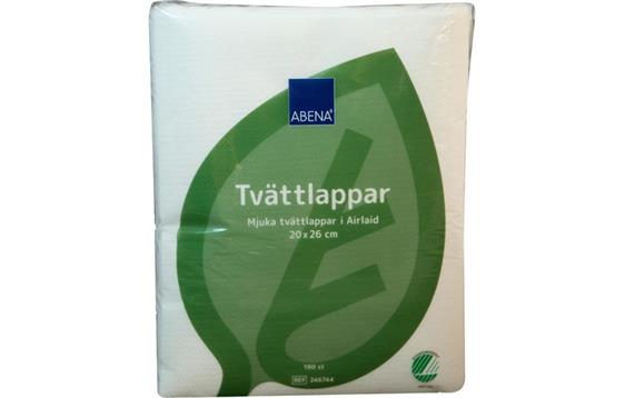 256212 Abena 246744 Vaskeklut ABENA airlaid 1L 20x26cm (180) Tekstilliknende og sv&#230;rt myk vaskeklut