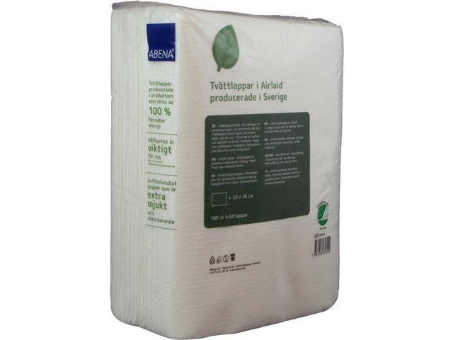 256212 Abena 246744 Vaskeklut ABENA airlaid 1L 20x26cm (180) Tekstilliknende og sv&#230;rt myk vaskeklut