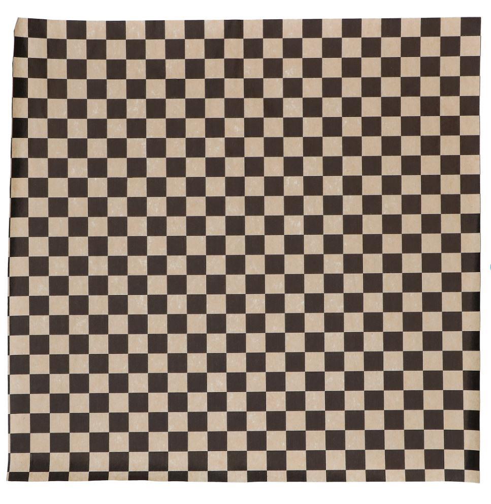 9444165   Wrapspapir 30x30cm Sjakkruter (2000) Greaseproof | Hamburgerpapir