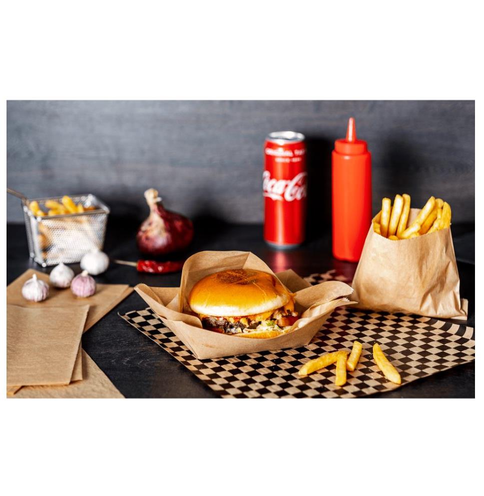 9444165   Wrapspapir 30x30cm Sjakkruter (2000) Greaseproof | Hamburgerpapir