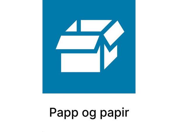 Avfallsmerker Papp og Papir A4 Kildesortering | Selvklebende 