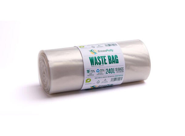 Avfallssekk BIOBAG transp 240L (10) 240-liters avfallspose | grønn PE+resirk 