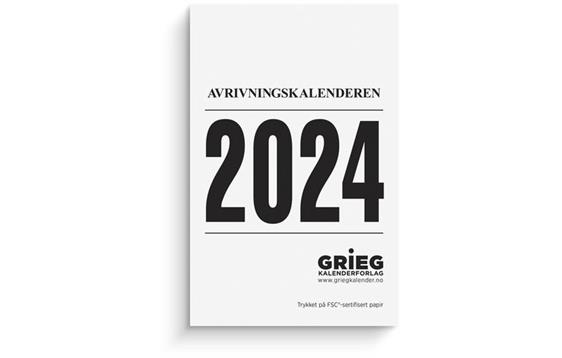 271209 Grieg kalender 98483024 Avrivningskalender GRIEG 2024 medium 83 x 128 mm | Ett ark pr. dag