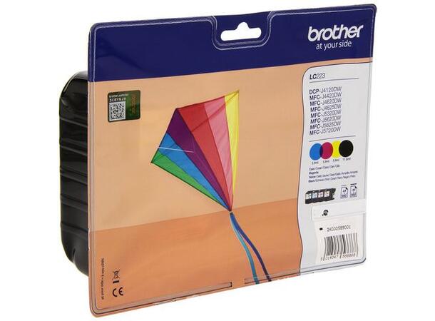Blekk BROTHER LC223 Value - 4-pack Sort | Cyan | Magenta | Gul (4 stk) 